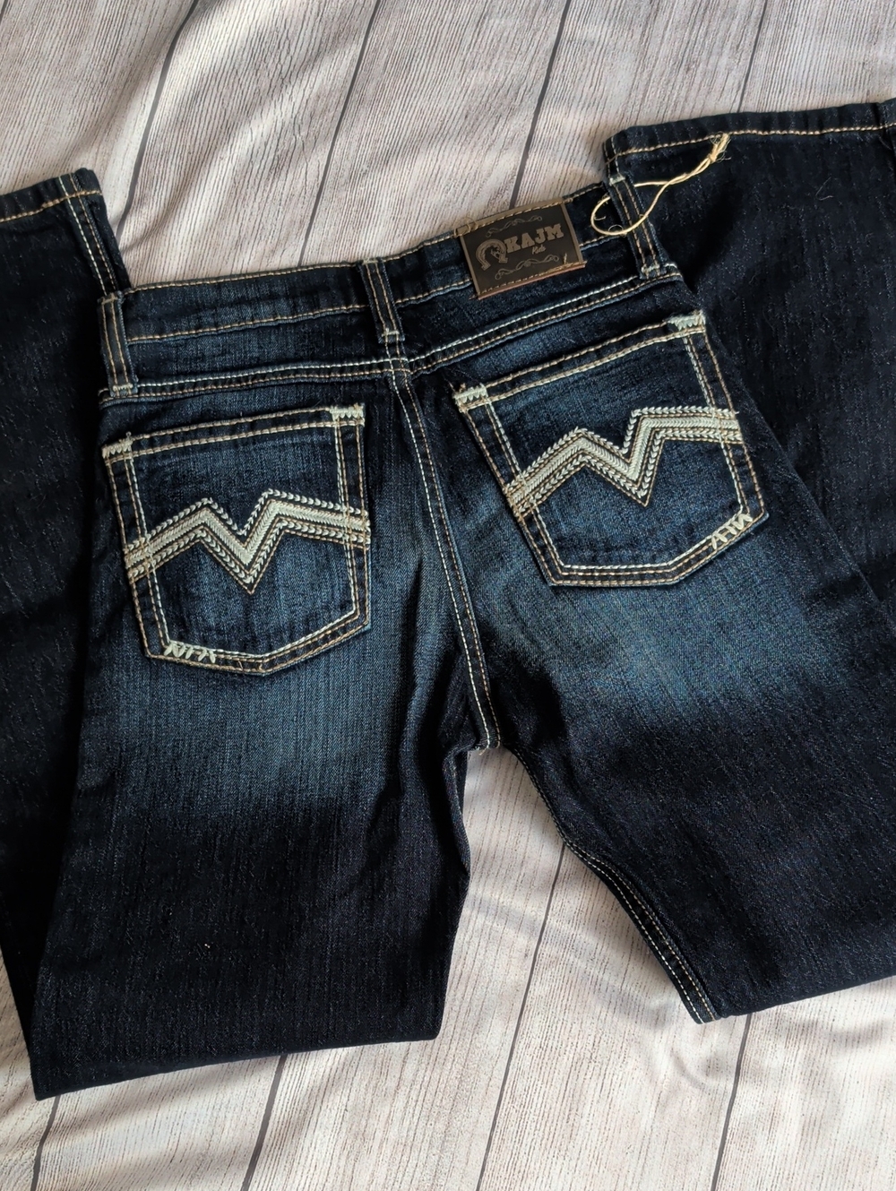 Kids Dark Blue Denim Jeans with Contrast Stitching